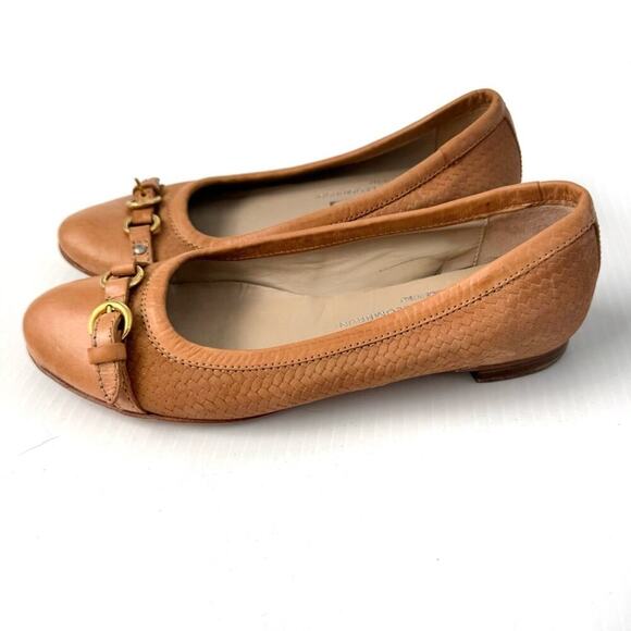 AGL attilio giusti leombruni Monika Cap Toe Ballet Flat tan woven size 35 / 5 US - Picture 3 of 13